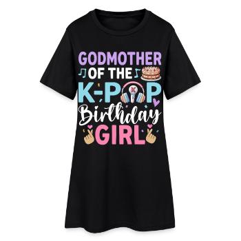 Marraine de la fille d’anniversaire K-Pop - Robe T-shirt Femme - noir - Devant