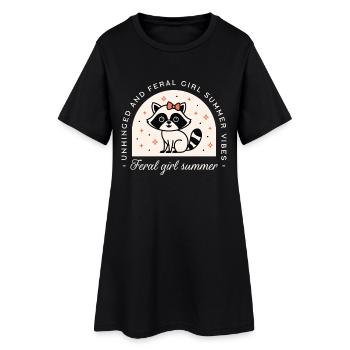 Raton laveur d’été femelle sauvage - Robe T-shirt Femme - noir - Devant