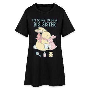 Révélation du sexe baby shower grande sœur bébé - Robe T-shirt Femme - noir - Devant