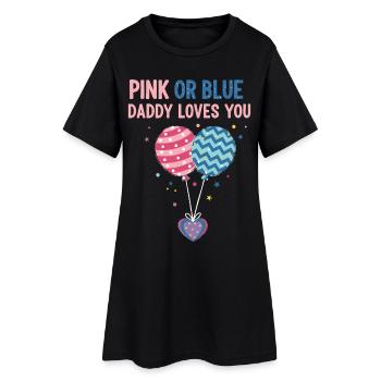 Révélation du genre : rose ou bleu Papa t’aime, bébé - Robe T-shirt Femme - noir - Devant