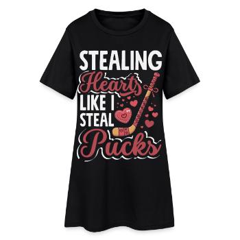 Retro Heart Valentine's Day Design Love - Women’s T-Shirt Dress - black - Front