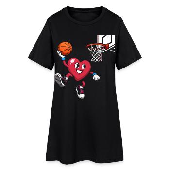 Retro Heart Valentine's Day Design Love - Women’s T-Shirt Dress - black - Front