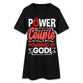 Retro Herz Valentinstag Design Liebe - Frauen T-Shirt-Kleid - Schwarz - Vorne