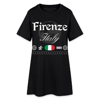 Florenz Italien Streetwear Reise Souvenir - Frauen T-Shirt-Kleid - Schwarz - Vorne