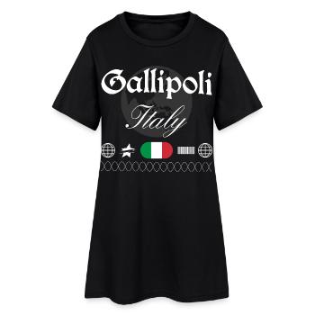 Gallipoli Italien Streetwear Reise Souvenir - Frauen T-Shirt-Kleid - Schwarz - Vorne