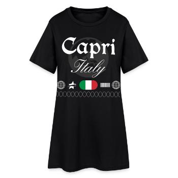 Souvenir de voyage streetwear Capri Italie - Robe T-shirt Femme - noir - Devant