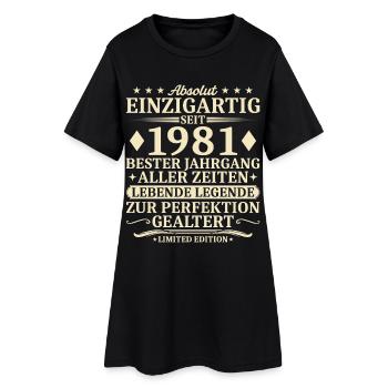 Geburtstag 1981 Jahrgang geboren Vintage - Frauen T-Shirt-Kleid - Schwarz - Vorne
