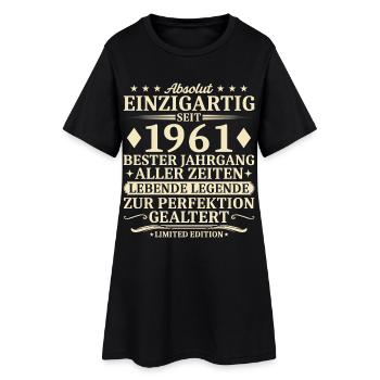 Geburtstag 1961 Jahrgang geboren Vintage - Frauen T-Shirt-Kleid - Schwarz - Vorne