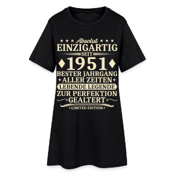 Geburtstag 1951 Jahrgang geboren Vintage - Frauen T-Shirt-Kleid - Schwarz - Vorne