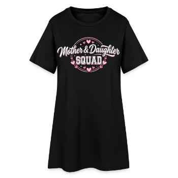 Mutter-Tochter-Trupp | Pinkes Mutter-Tochter-Geschenk - Frauen T-Shirt-Kleid - Schwarz - Vorne