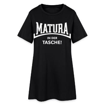 Matura – In Der Tasche! (Maturant Konkav / White) - Frauen T-Shirt-Kleid - Schwarz - Vorne