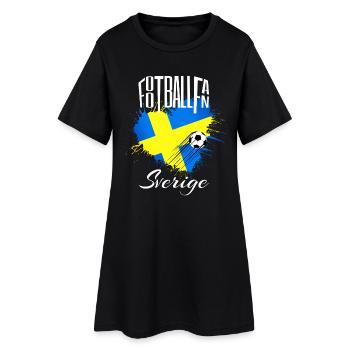 Fussball Fan Schweden - Frauen T-Shirt-Kleid - Schwarz - Vorne