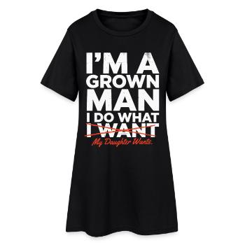 Papa Tochter Wunsch Humor Shirt - Frauen T-Shirt-Kleid - Schwarz - Vorne