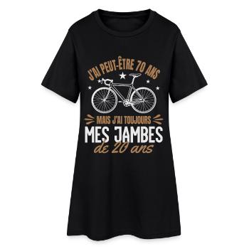 Cycliste Cadeau humour personnalisé - Robe T-shirt Femme - noir - Devant