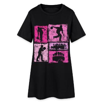 Graphisme rétro de Bowling Skittles pour les fans de bowling - Robe T-shirt Femme - noir - Devant