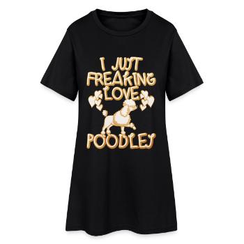 J’adore les caniches – ich liebe pudel - Robe T-shirt Femme - noir - Devant