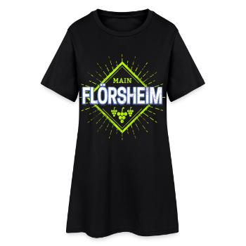 Flörsheim am Main mit Retro Reben Deutschland - Frauen T-Shirt-Kleid - Schwarz - Vorne