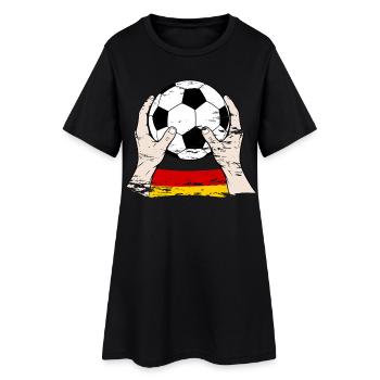 German Flag Ball: Hands Holding Football - Women’s T-Shirt Dress - black - Front