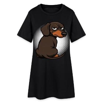 Dackel Dackelbesitzer Dackelhalter Dackelliebhaber - Frauen T-Shirt-Kleid - Schwarz - Vorne