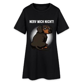 Nerv Mich Nicht Dackel Dackelbesitzer Dackelhalter - Frauen T-Shirt-Kleid - Schwarz - Vorne
