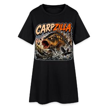 Pêche à la carpe monstre de Carpzilla - Robe T-shirt Femme - noir - Devant