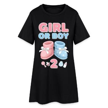 Gender Reveal Girl Or Boy 2 baby shower baby - Women’s T-Shirt Dress - black - Front