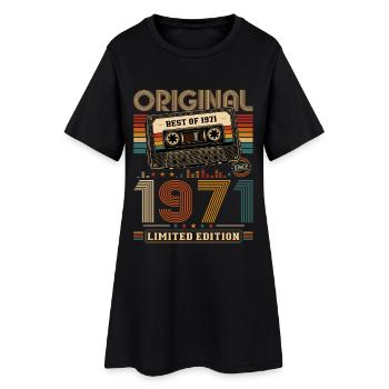 Cadeau du 55e anniversaire Cassette Mari Meilleur de 1971 - Robe T-shirt Femme - noir - Devant