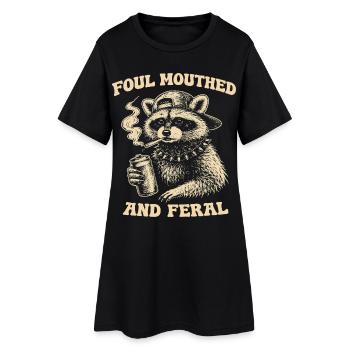 Déclaration rétro de raton laveur grossier et sauvage - Robe T-shirt Femme - noir - Devant