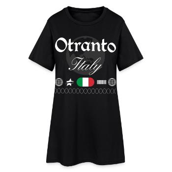 Souvenir de voyage streetwear Otranto, Italie - Robe T-shirt Femme - noir - Devant