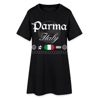 Souvenir de voyage streetwear de Parme, Italie - Robe T-shirt Femme - noir - Devant