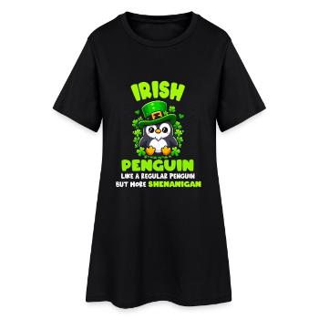 Manchot irlandais - Robe T-shirt Femme - noir - Devant
