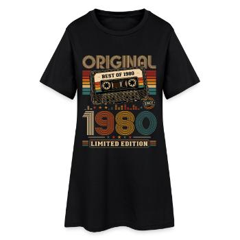 46e anniversaire Gift Man cassette Best of 1980 - Robe T-shirt Femme - noir - Devant