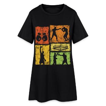 Graphisme de style rétro de boxe pour les pros de la boxe - Robe T-shirt Femme - noir - Devant
