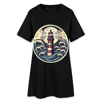 phare - Robe T-shirt Femme - noir - Devant