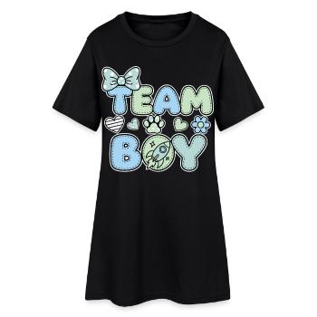 Révélation du sexe : Équipe Boy Baby Shower Grossesse - Robe T-shirt Femme - noir - Devant