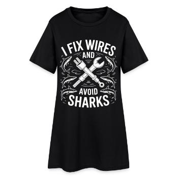 Marine Electrician I Fix Wires Electrical Repair - Frauen T-Shirt-Kleid - Schwarz - Vorne