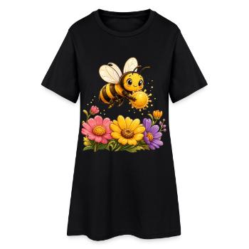 Biene Honig Imker Honigwabe Bienchen Insekt - Frauen T-Shirt-Kleid - Schwarz - Vorne
