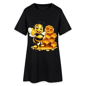 Biene Honig Imker Honigwabe Bienchen Insekt - Frauen T-Shirt-Kleid - Schwarz - Vorne