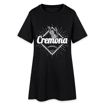 Cremona in Italien Retro Lombardei Souvenir - Frauen T-Shirt-Kleid - Schwarz - Vorne