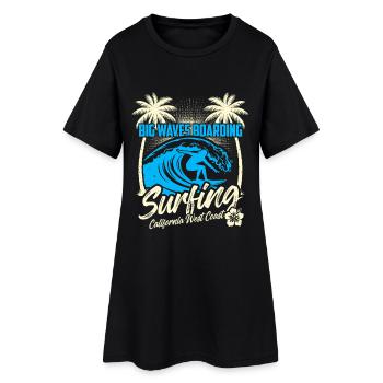 Surf de Big Waves - Surfing California - Robe T-shirt Femme - noir - Devant