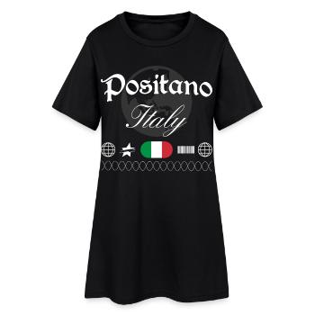 Positano Italien Streetwear Reise Souvenir - Frauen T-Shirt-Kleid - Schwarz - Vorne