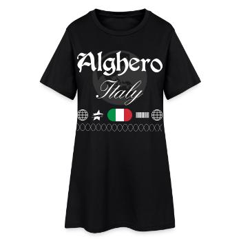 Souvenir de voyage streetwear Alghero Italie - Robe T-shirt Femme - noir - Devant