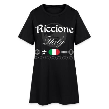 Riccione Italien Streetwear Reise Souvenir - Frauen T-Shirt-Kleid - Schwarz - Vorne