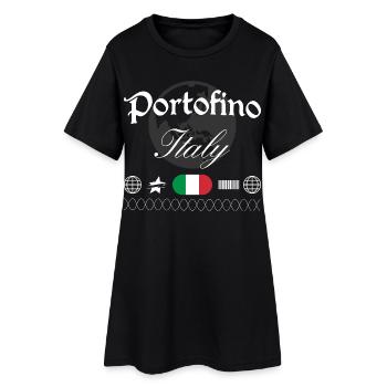 Portofino, Italie, souvenir de voyage streetwear - Robe T-shirt Femme - noir - Devant