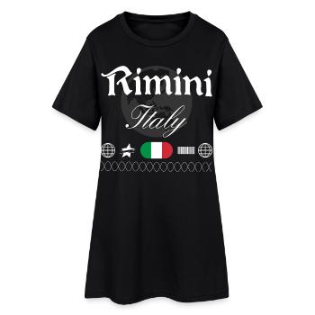 Souvenir de voyage streetwear à Rimini, Italie - Robe T-shirt Femme - noir - Devant