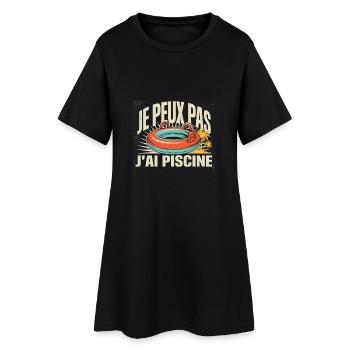 je peux pas j'ai piscine - Robe T-shirt Femme - noir - Devant