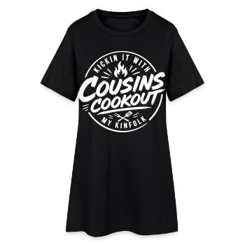 Cousins Cookout Barbecue | Cadeau Réunion Famille - Robe T-shirt Femme - noir - Devant