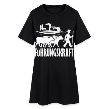 Führungskraft Bauer Landwirt Kühe Landleben - Frauen T-Shirt-Kleid - Schwarz - Vorne