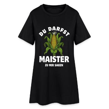 Du darfst Maister sagen | Maiskolben Wortspiel - Frauen T-Shirt-Kleid - Schwarz - Vorne