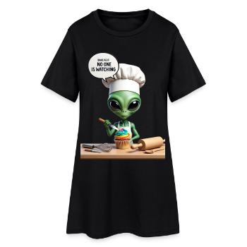 Außerirdischer Küchenchef Cupcake - Frauen T-Shirt-Kleid - Schwarz - Vorne